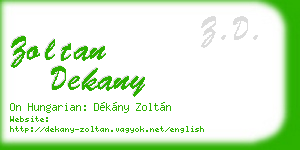 zoltan dekany business card