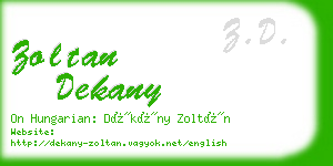 zoltan dekany business card